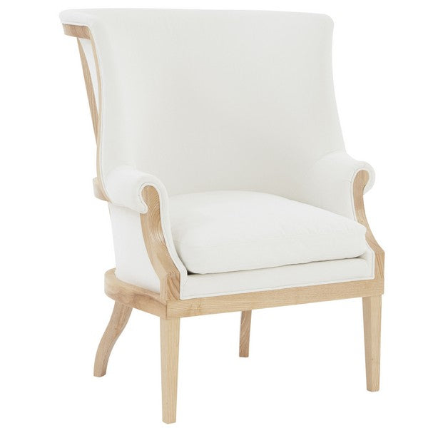 Leahbeth Wingback Accent Chair in Natural with White Upholstered Seat