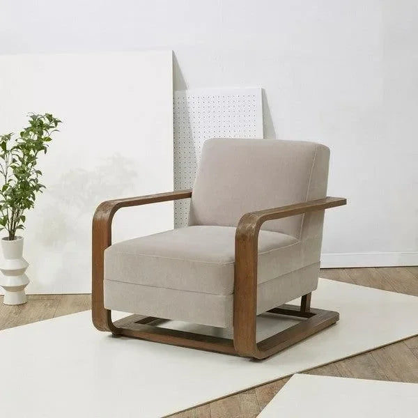 Jayshaw Wood Frame Accent Chair in Gray - The Mayfair Hall