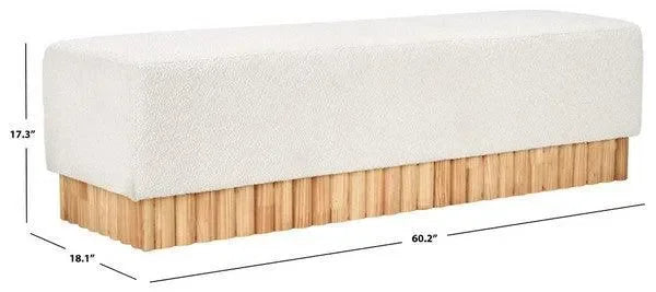 Tylie Boucle Bench in Ivory and Natural - The Mayfair Hall