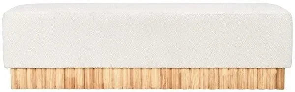 Tylie Boucle Bench in Ivory and Natural - The Mayfair Hall