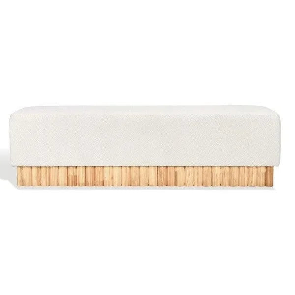 Tylie Boucle Bench in Ivory and Natural - The Mayfair Hall