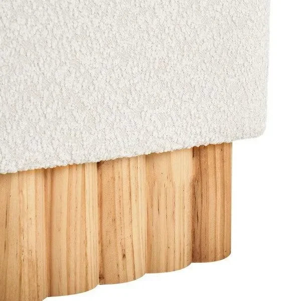 Tylie Boucle Bench in Ivory and Natural - The Mayfair Hall