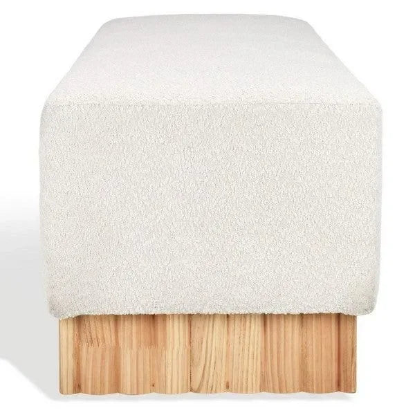 Tylie Boucle Bench in Ivory and Natural - The Mayfair Hall