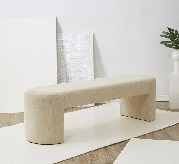 Dallyce Linen Bench in Beige - The Mayfair Hall
