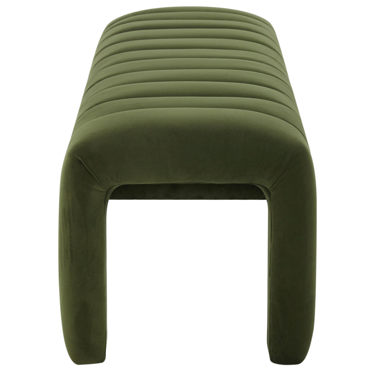 Bellisima Channel Tufted Bench in Forest Green