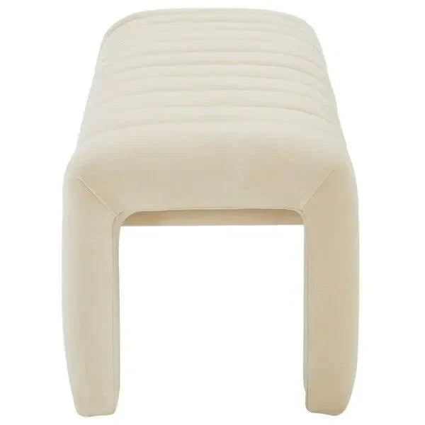 Bellisima Velvet Bench in Cream - The Mayfair Hall