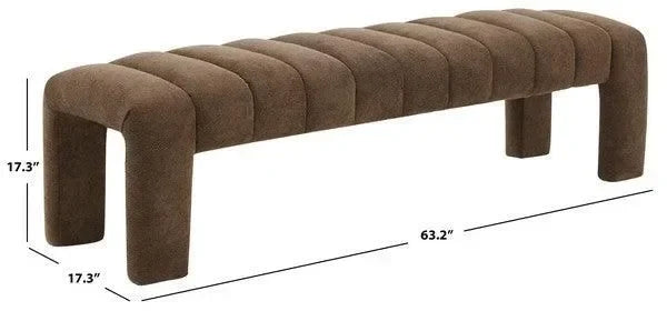 Bellisima Boucle Bench in Dark Brown - The Mayfair Hall