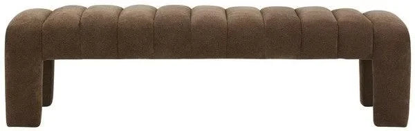 Bellisima Boucle Bench in Dark Brown - The Mayfair Hall