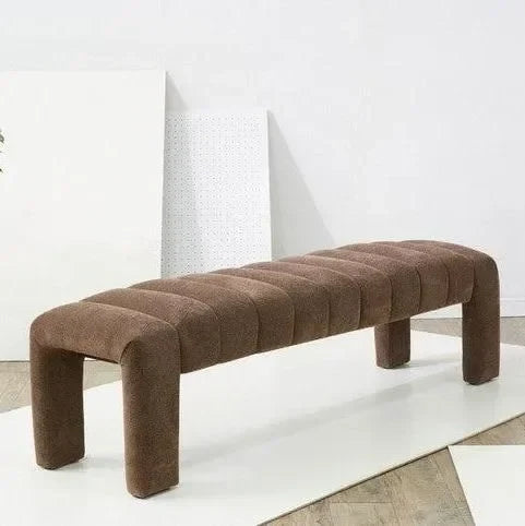 Bellisima Boucle Bench in Dark Brown - The Mayfair Hall