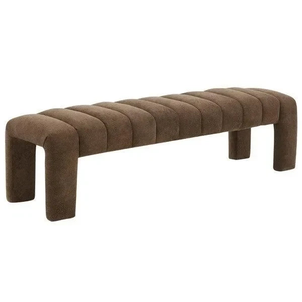 Bellisima Boucle Bench in Dark Brown - The Mayfair Hall