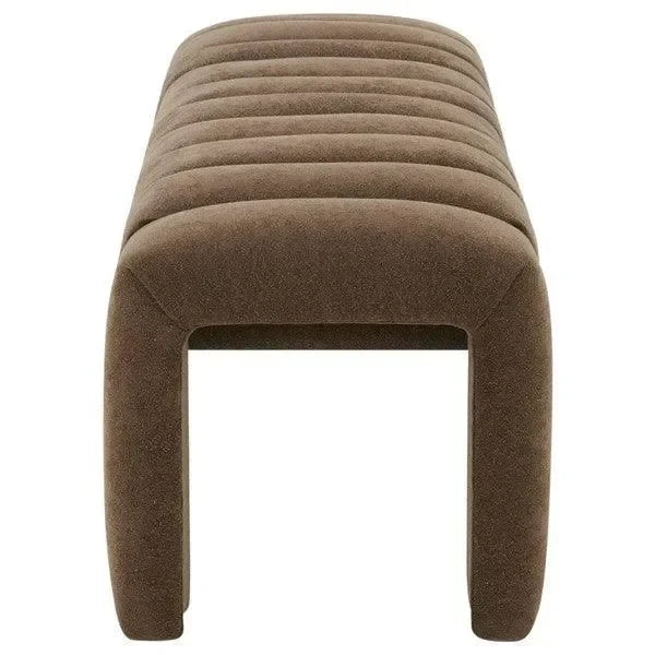 Bellisima Boucle Bench in Dark Brown - The Mayfair Hall
