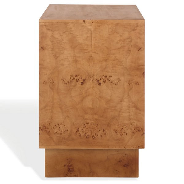 Tessly Burl Veneer Chest in Walnut Burl