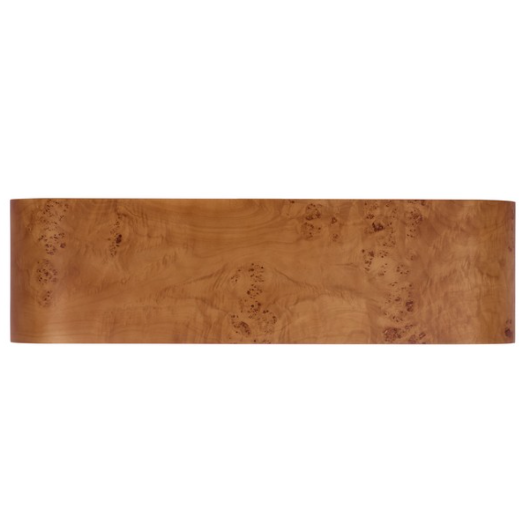 Tessly Burl Veneer Console Table in Walnut