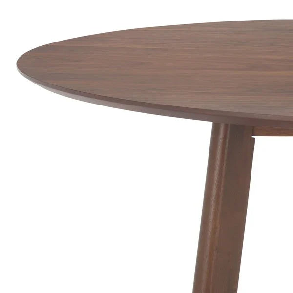 Jessbrina Round Wood Dining Table in Walnut