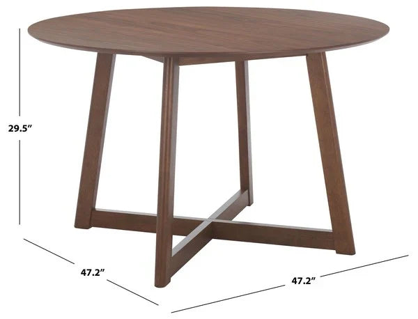 Jessbrina Round Wood Dining Table in Walnut