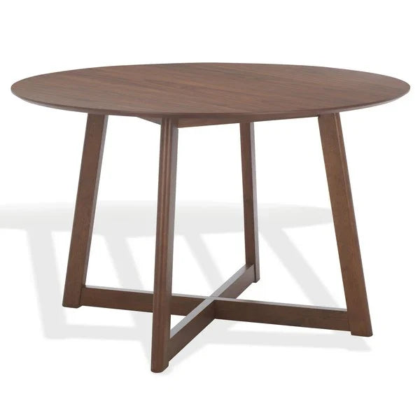 Jessbrina Round Wood Dining Table in Walnut