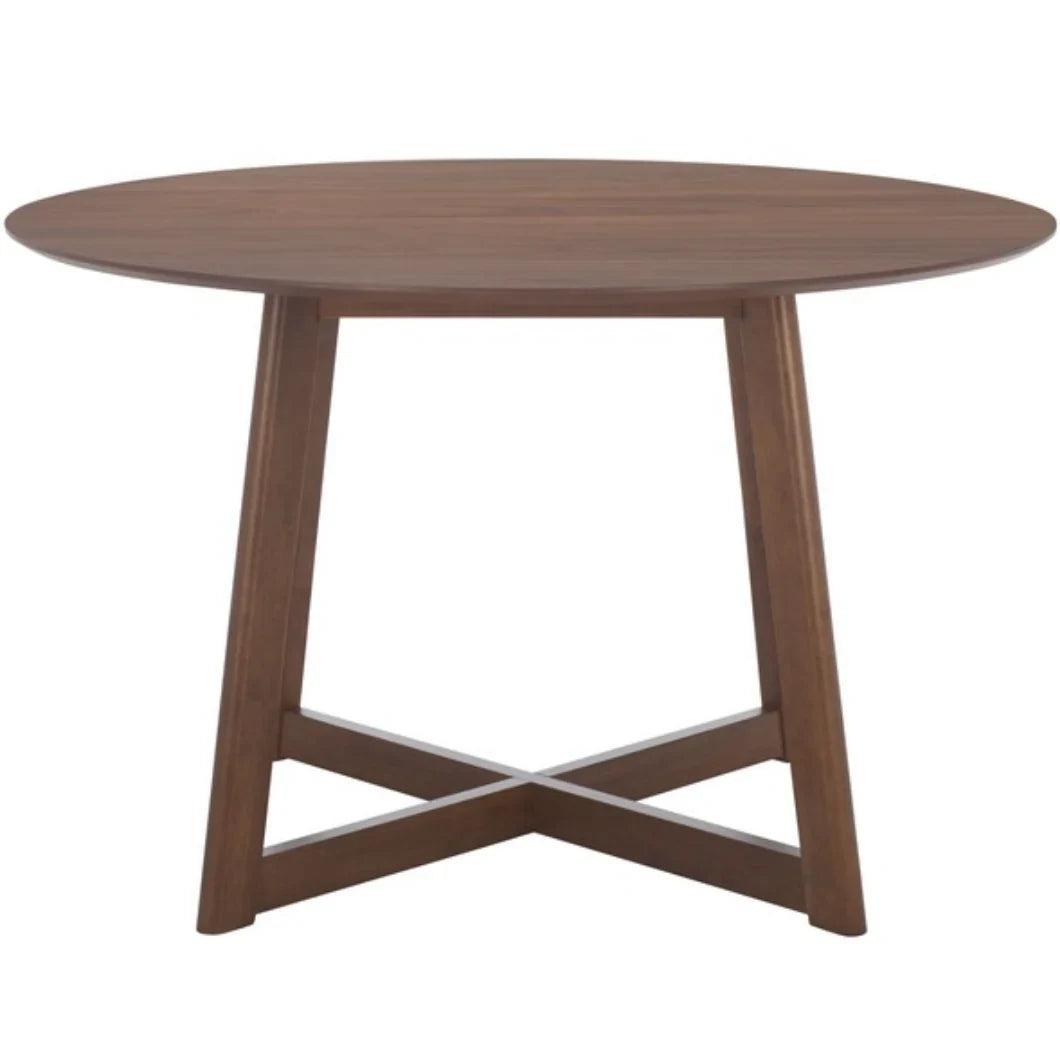 Jessbrina Round Wood Dining Table in Walnut