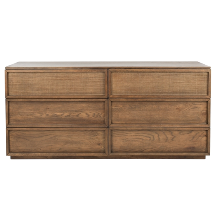 Zeus 6 Drawer Dresser in Brown