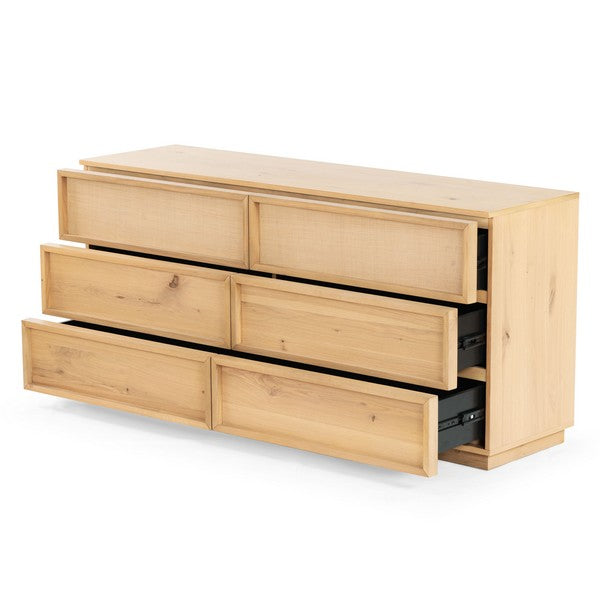 Zeus 6 Drawer Dresser in Natural