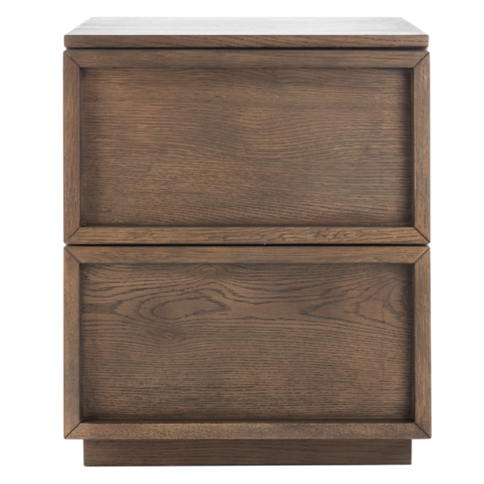 Zeus 2 Drawer Nightstand in Brown