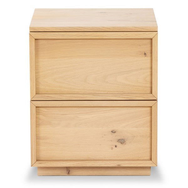 Zeus 2 Drawer Nightstand in Natural