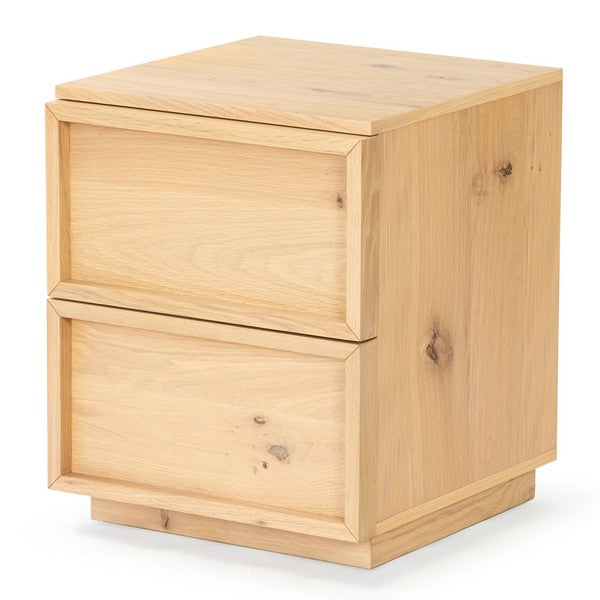 Zeus 2 Drawer Nightstand in Natural