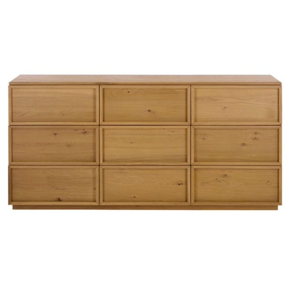 Zeus 9 Drawer Dresser in Natural