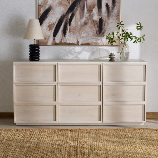 Zeus 9 Drawer Dresser in Light Gray