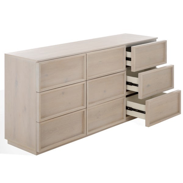 Zeus 9 Drawer Dresser in Light Gray
