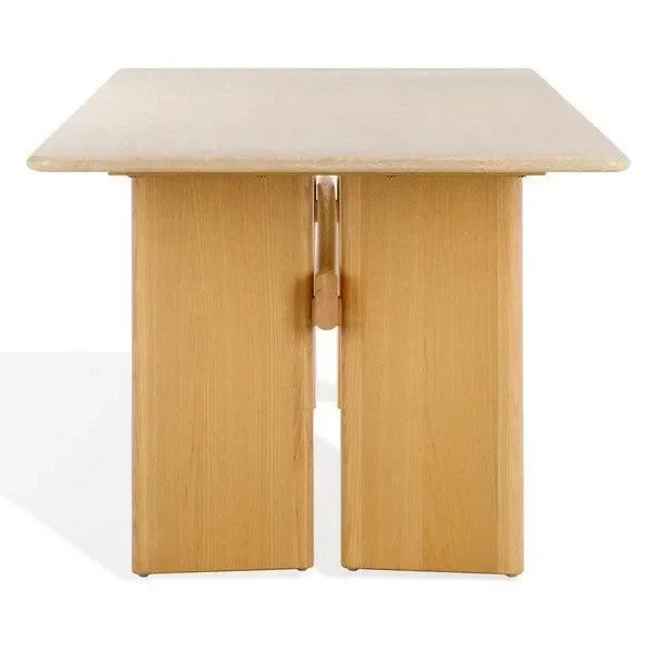 Bellarose Travertine Dining Table in Natural - The Mayfair Hall