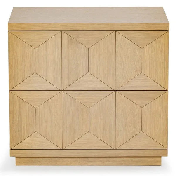 Deziree Wood Nightstand in Natural with 2 Drawer - The Mayfair Hall