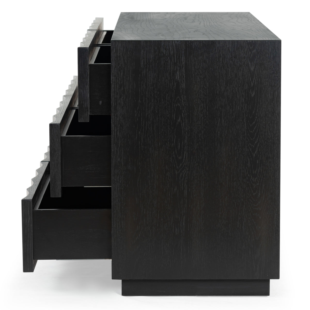 Riabelle Wood 6 Drawer Dresser in Black