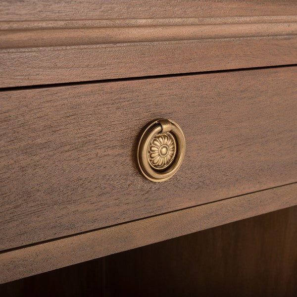 Lisabet 1 Drawer Wood Nightstand in Brown