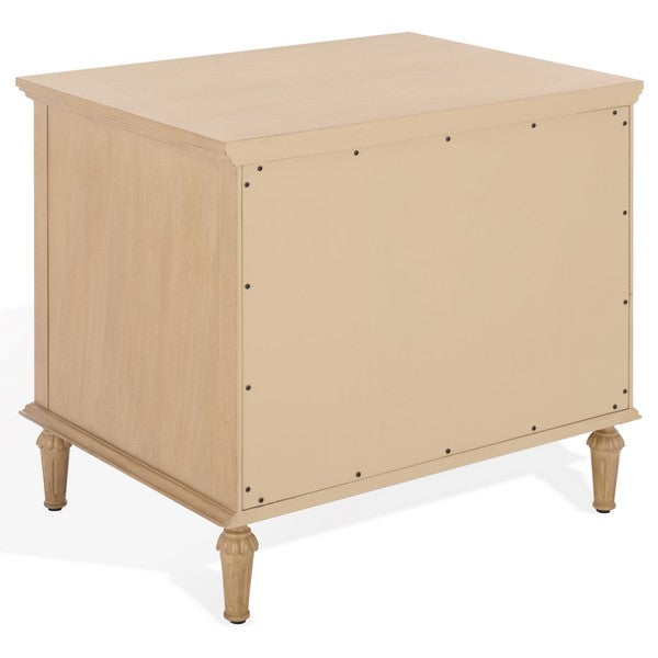 Lisabet 3 Drawer Wood Nightstand in Light Oak