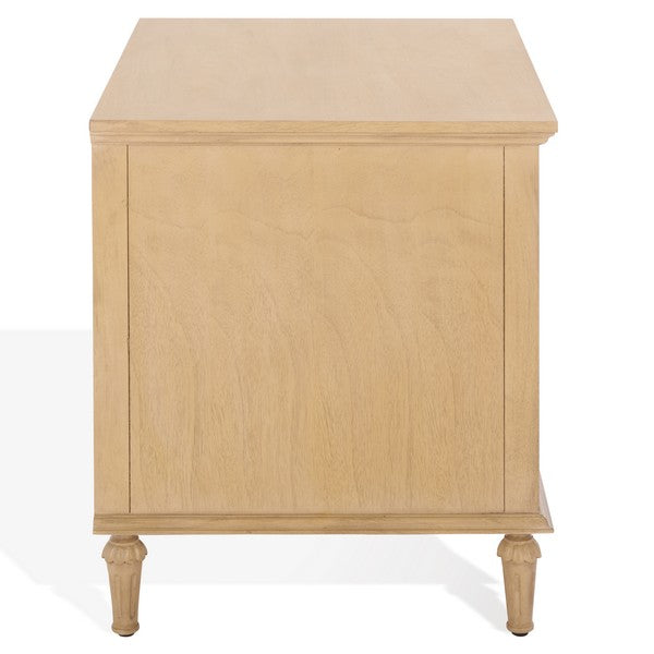 Lisabet 3 Drawer Wood Nightstand in Light Oak