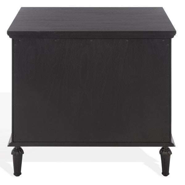 Lisabet 3 Drawer Wood Nightstand in Black