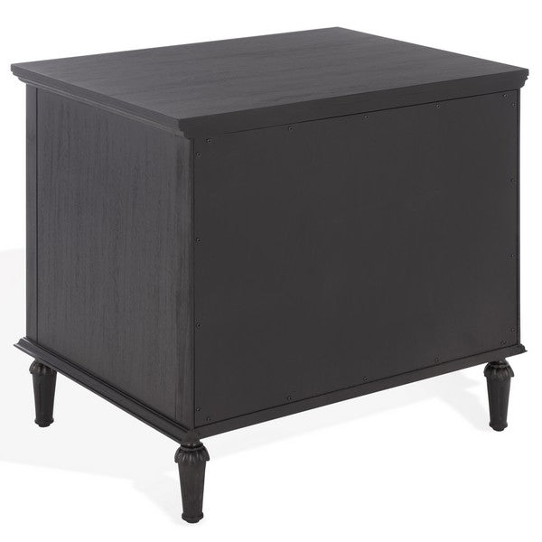Lisabet 3 Drawer Wood Nightstand in Black