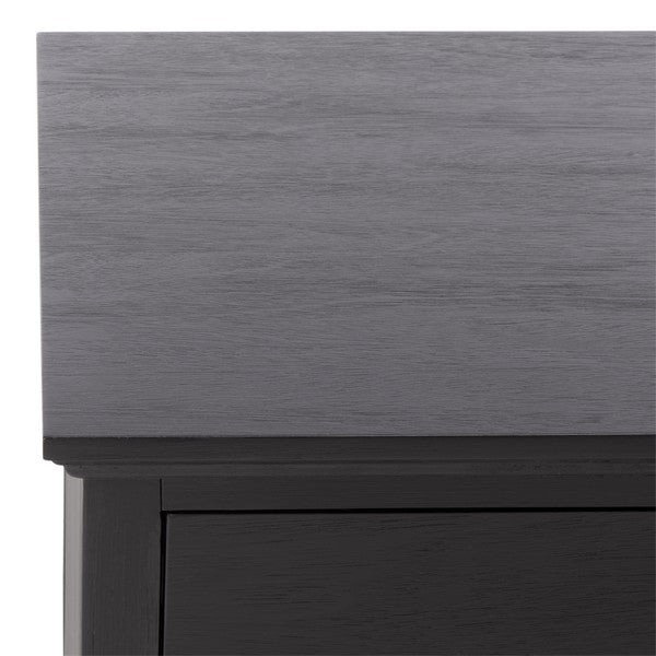 Lisabet 3 Drawer Wood Nightstand in Black