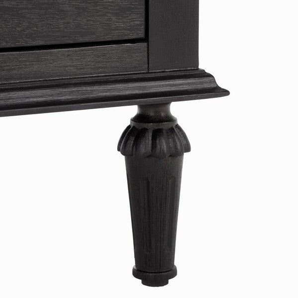 Lisabet 3 Drawer Wood Nightstand in Black
