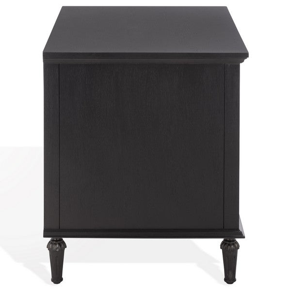 Lisabet 3 Drawer Wood Nightstand in Black