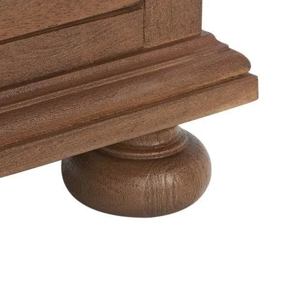 Safavieh Allisyn 3 Drawer Nightstand in Brown with Antiqued Brass Knobs