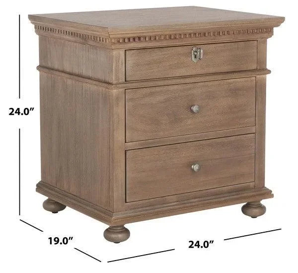 Allisyn Wood Drawer Nightstand in Light Brown - The Mayfair Hall