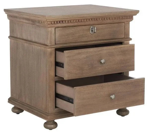 Allisyn Wood Drawer Nightstand in Light Brown - The Mayfair Hall