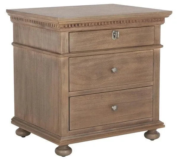 Allisyn Wood Drawer Nightstand in Light Brown - The Mayfair Hall