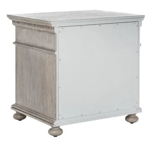 Allisyn Wood Nightstand in Light Gray - The Mayfair Hall