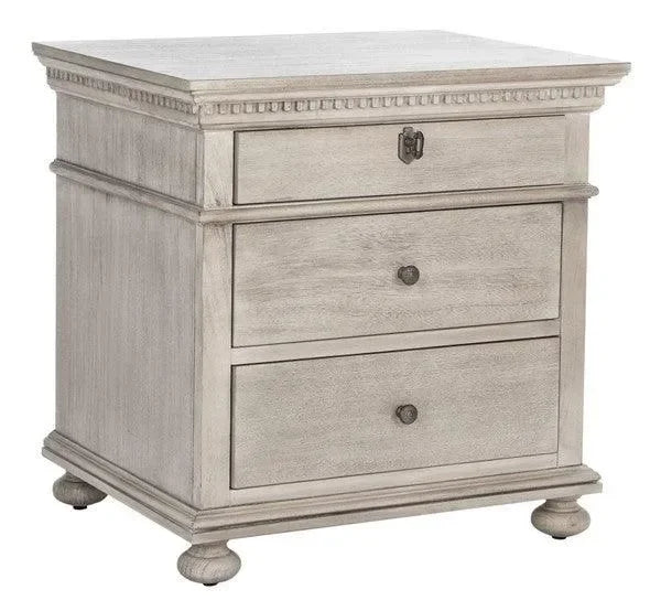 Allisyn Wood Nightstand in Light Gray - The Mayfair Hall