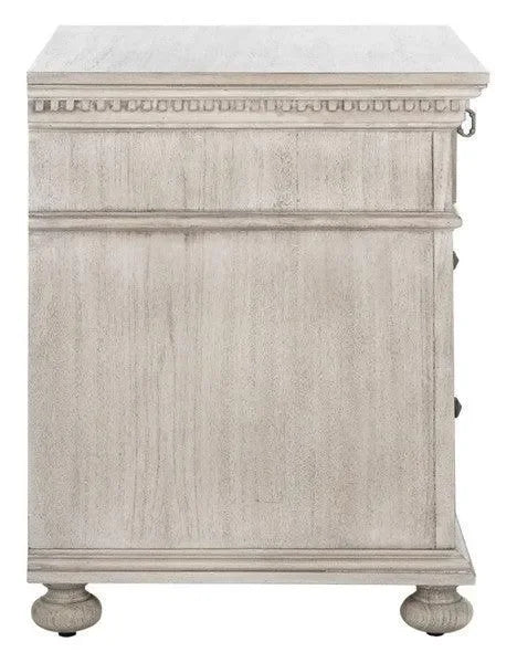 Allisyn Wood Nightstand in Light Gray - The Mayfair Hall