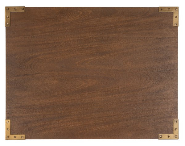 Nisha Wood Nightstand with 3 Drawer in Brown