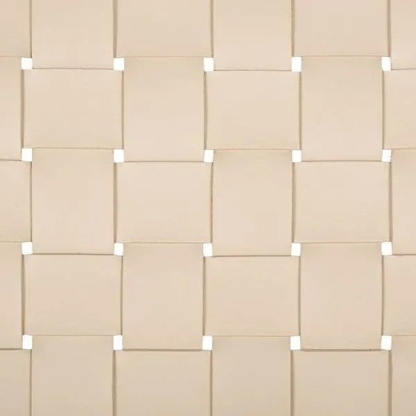 Dilan Wood Accent Chair in Black and White with Woven Leather Straps - The Mayfair Hall