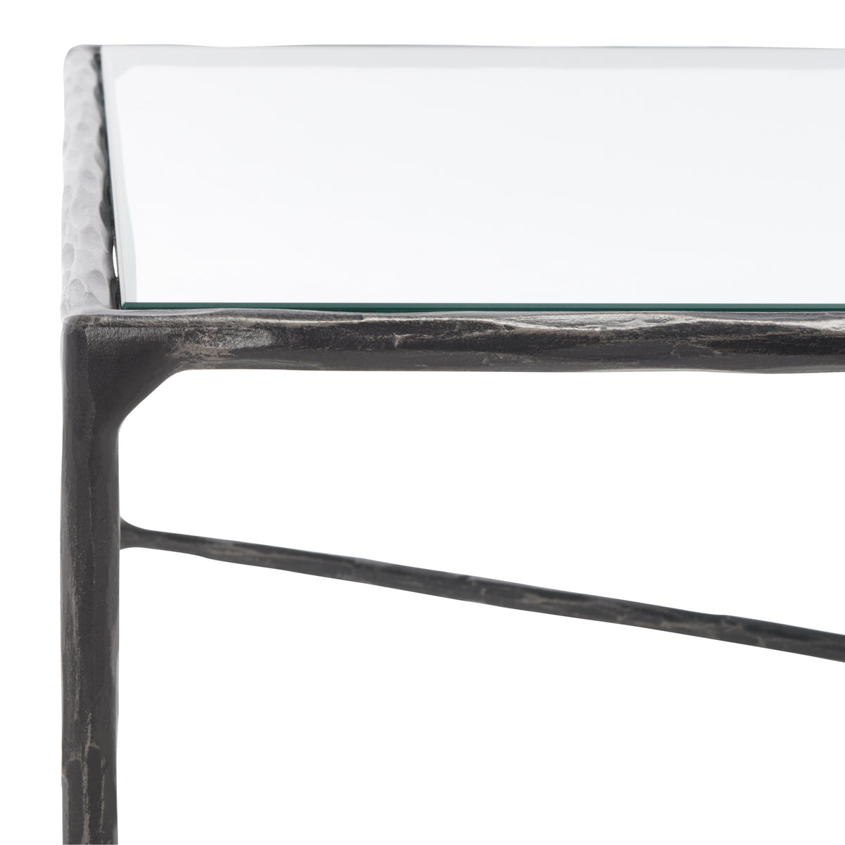 Jessa Rectangle Metal Coffee Table in Black